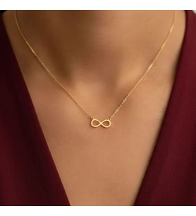 altın kaplama minimal sonsuzluk zincir kolye