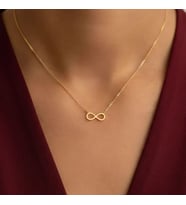 altın kaplama minimal sonsuzluk zincir kolye