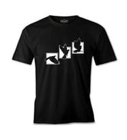Birds Flying against Frames Siyah Erkek Tshirt