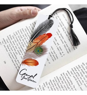 Kuş Tüyü Tasarımlı İsimli Kitap Ayracı