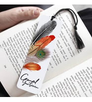 Kuş Tüyü Tasarımlı İsimli Kitap Ayracı