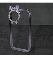 IPHONE 11 Uyumlu MOR renk Mickey Mouse miki lüx taşlı silikon telefon kılıfı