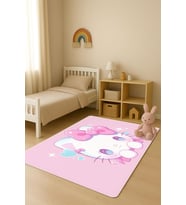 Parlak Kadife Kumaş Dijital Baskı Dot Kaymaz Tabanlı Çocuk ve Genç Odası Halısı H0601
