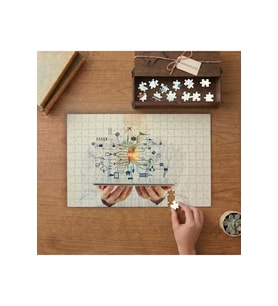 Sosyal Ağ Teknoloji - Bilim Tasarımı 240 parça Ahşap Puzzle Ahşap Kutuda MP03623