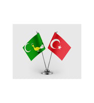 Gazneliler ve Türkiye Bayrağı İkili Saten Masa Bayrağı Takımı
