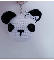 Sevimli Panda Amigurumi Organik Anahtarlık Oyuncak