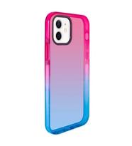 Uyumlu Model Apple iPhone 12 Kılıf Renk Geçişli Kenar Kaymaz Kapak (Pembe-Mavi)