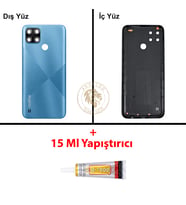 Oppo KAPAK Yapıştırıcı Realme C21Y Mavi Yapıştırıcı B-7000 Yapıştırıcı Arka Kapak Arka Cam Batarya Kapağı Lazer Kesim Kapak Pil Kapağı Back Cover