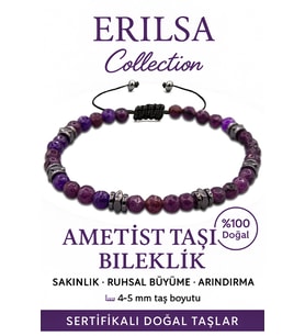 Sertifikalı Fasetli AAA+ Terahertz ve Ametist İnce Model Bileklik – Ruhsal Huzur (Çok Renkli)