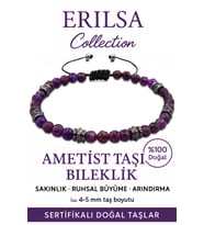 Sertifikalı Fasetli AAA+ Terahertz ve Ametist İnce Model Bileklik – Ruhsal Huzur (Çok Renkli)