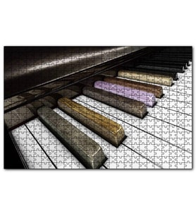 Cakapuzzle Piyano Tuşları Yakın Çekim Puzzle Yapboz MDF (Ahşap) (120 Parça)