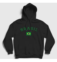 Presmono Unisex Beyaz Brasil Brazil Brezilya Bayrağı Kapüşonlu Sweatshirt 479630tt (Siyah)