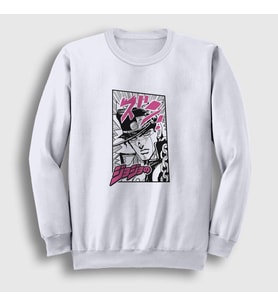 Presmono Unisex Beyaz Jotaro Kujo Anime Jojo Sweatshirt 321881tt