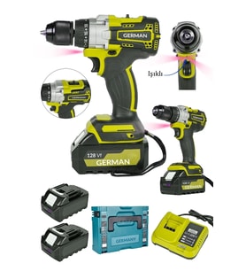 Pro Dynamic 128VF Çift Akülü Darbeli Çelik Mandren Vidalama Matkap
