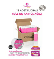 SMOOTHLY KARTUŞ PEMBE ROLL-ON SİR AĞDA 12 Lİ SET + 1 ADET KARINCA YUMURTA YAĞI + 10 MT. BEZ