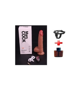 21 cm Belden Bağlamalı Manyetik Şarjlı Çift Katmanlı Uzaktan Kumandalı Titreşimli Silikon Penis