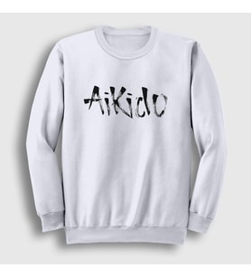 Presmono Unisex Beyaz Aikido Ufc Mma Dövüş Sanatları Sweatshirt 502022tt (Beyaz)