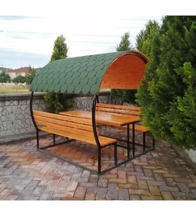 Puhu Ahşap Aksesuar Bahçe Masası Ahşap Kamelya/çardak Piknik Masası (8 Kişilik)