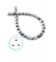 Hematit Doğal Taş Parlak Gümüş Kare Kesim Çift Delik 6x6mm Dizi [AA]