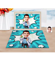 BK Gift Kişiye Özel Erkek Kimya Öğretmeni Karikatürlü 1000 Parça Profesyonel Puzzle-3