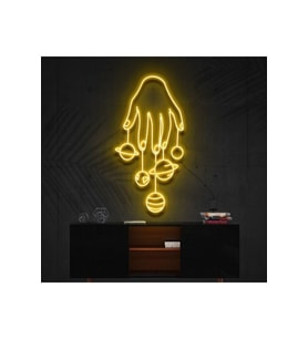El Gezegenler Galaksi Figürlü Dekoratif Neon Tabela