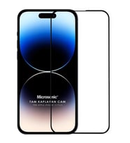 Microsonic Apple iPhone 15 Plus Tam Kaplayan Temperli Cam Ekran Koruyucu Siyah