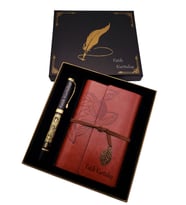 İsme Özel Osmanlı Tuğralı Kalem Ve Deri Defter Seti - Kişiye Özel Osmanlı Kalem Ve Hatıra Defteri , Hediyelik Osmanlı Kalem Defter Seti & İsme Özel Vip Hediye Seti