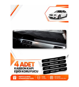 BMW E90 (2005-2013) Uyumlu Ön Torpido Koruma Kılıfı Halısı - Siyah