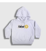 Presmono Unisex Çocuk Beyaz Fallout 76 Logo Oyun Kapüşonlu Sweatshirt 420937tt (Beyaz)