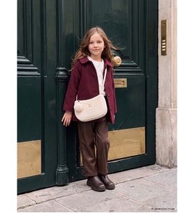 LCW Kids Kahverengi Regular Fit Kız Çocuk Deri Görünümlü Pantolon