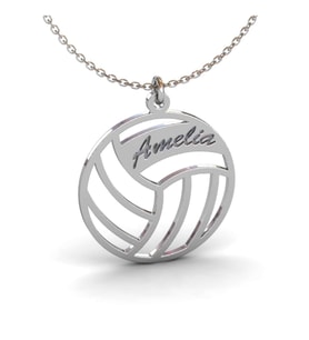 925 Ayar İsimli Voleybol Topu Gümüş Kolye