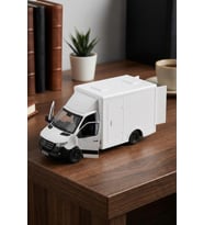 Mercedes-Benz Sprinter 1:48 Ölçek Çek Bırak Metal Kargo Kamyoneti Oyuncak Araba 14 cm