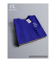 Nevermind Unisex Be Calm Özel Tasarım - Oversize T-Shirt (Mavi)
