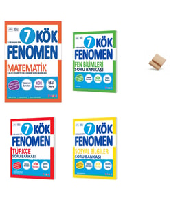 Fenomen 7. Sınıf Maarif Kök Serisi Matematik Fen Türkçe ve Sosyal 4lü Set Soru Bankası + Telefon Standı