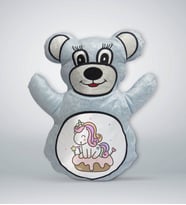 BK Gift Sevimli Sevimli Unicorn Tasarımlı Mavi Ayıcık Yastık-1