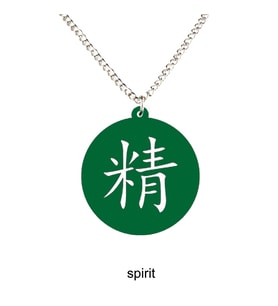 Kanji Sembolleri İşlemeli Akrilik Kolye - Ruh