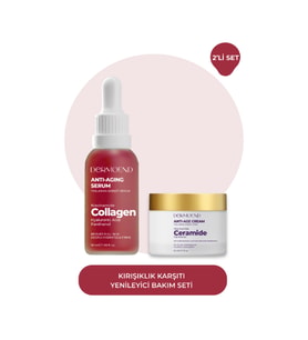 Dermoend yaşlanma karşıtı krem - serum 2'li set (Kırmızı-Beyaz)