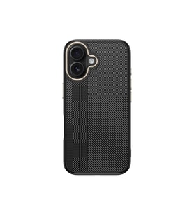 Lexroo iPhone 16 Plus Kılıf M-safe Şarj Özellikli Karbon Fiber Görünümlü Antina Kılıf - Siyah-Gri