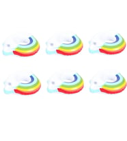 Gökkuşağı Desenli Şişme Havuz Deniz Bardak Tutucu Float Bar 6lı Set