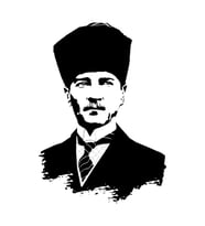 Mustafa Kemal Atatürk Oto Sticker Siyah 15*7 Cm