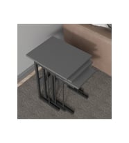 Oven 3'lü Metal Ayaklı Zigon Sehpa - Antrasit