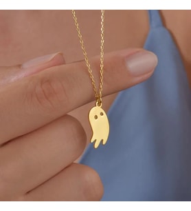Kişiye Özel Minimalist Hayalet Kolye 925K Gümüş (Gold)