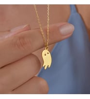Kişiye Özel Minimalist Hayalet Kolye 925K Gümüş (Gold)