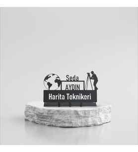 Harita Teknikeri Masa İsimliği  - Kişiye Özel  Masa İsimliği - Harita Teknikeri Metal İsimlik