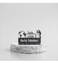 Harita Teknikeri Masa İsimliği  - Kişiye Özel  Masa İsimliği - Harita Teknikeri Metal İsimlik