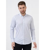 White Stone Oviedo G2308 Regular Fit Pamuklu Likralı Gömlek Desenli