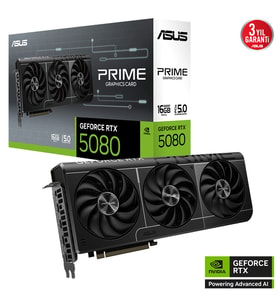 ASUS VGA PRIME-RTX5080-16G-NVIDIA-GEFORCE-RTX 5080-16GB GDDR7-256bit--OC-HDMI-3xDP-DLSS4 EKRAN KARTI