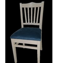 Sandalye17998 ÇITA Kayın MODEL RETRO Ayak parlak Mavi örgü döşeme kumaş El Yapım