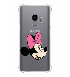 Samsung Galaxy S9  Köşe Korumalı Antişok Kapak Minnie Mouse Tasarımlı Şeffaf  Kılıf