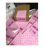 Pembe For You Kuşe Parlak Selefonlu Dikey Etiket Dikdörtgen Senin Için 8,1x5 Cm - (40 ADET)